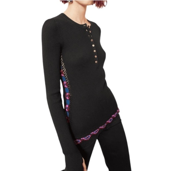 Ulla Johnson Juniper Sweater NWT Jumper Merino Wool Ribbed Crochet Detailing - Picture 2 of 16